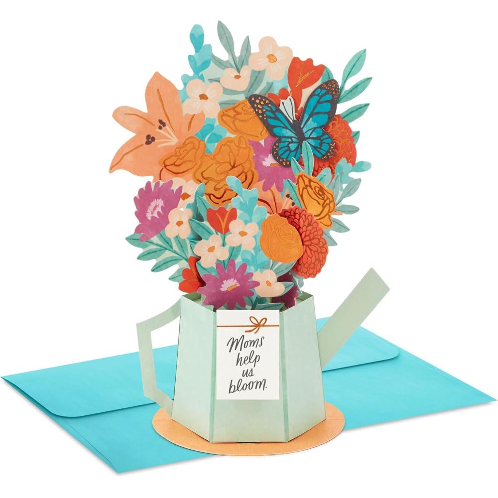 image:imageHallmark Paper Wonder Pop Up Card for Mom Watering Can Flower Bouquet for Birthday Mothers Day Thank You