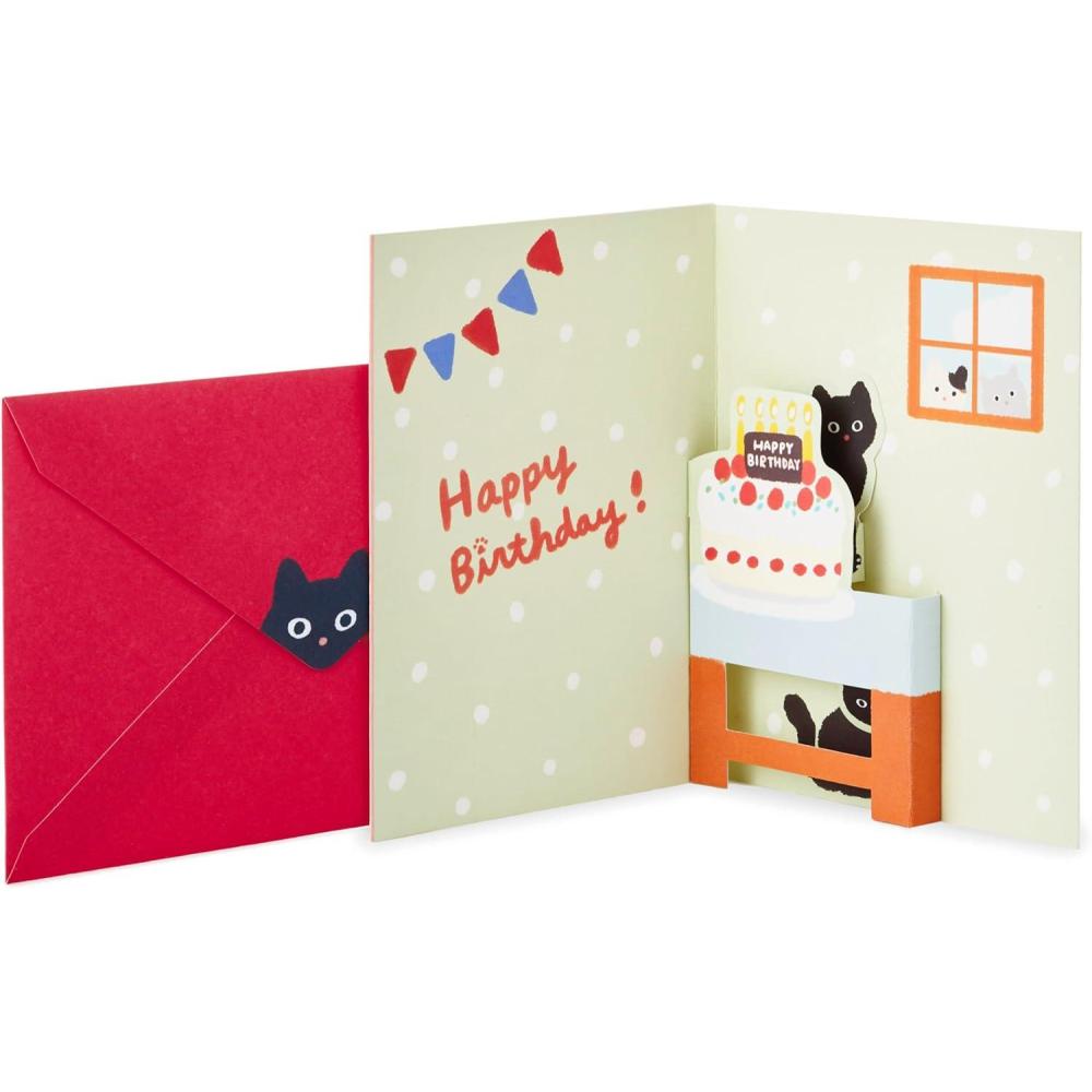 image:imageHallmark Pop Up Birthday Card Cat and Friend with Birthday CakeCat and Friend with Birthday Cake
