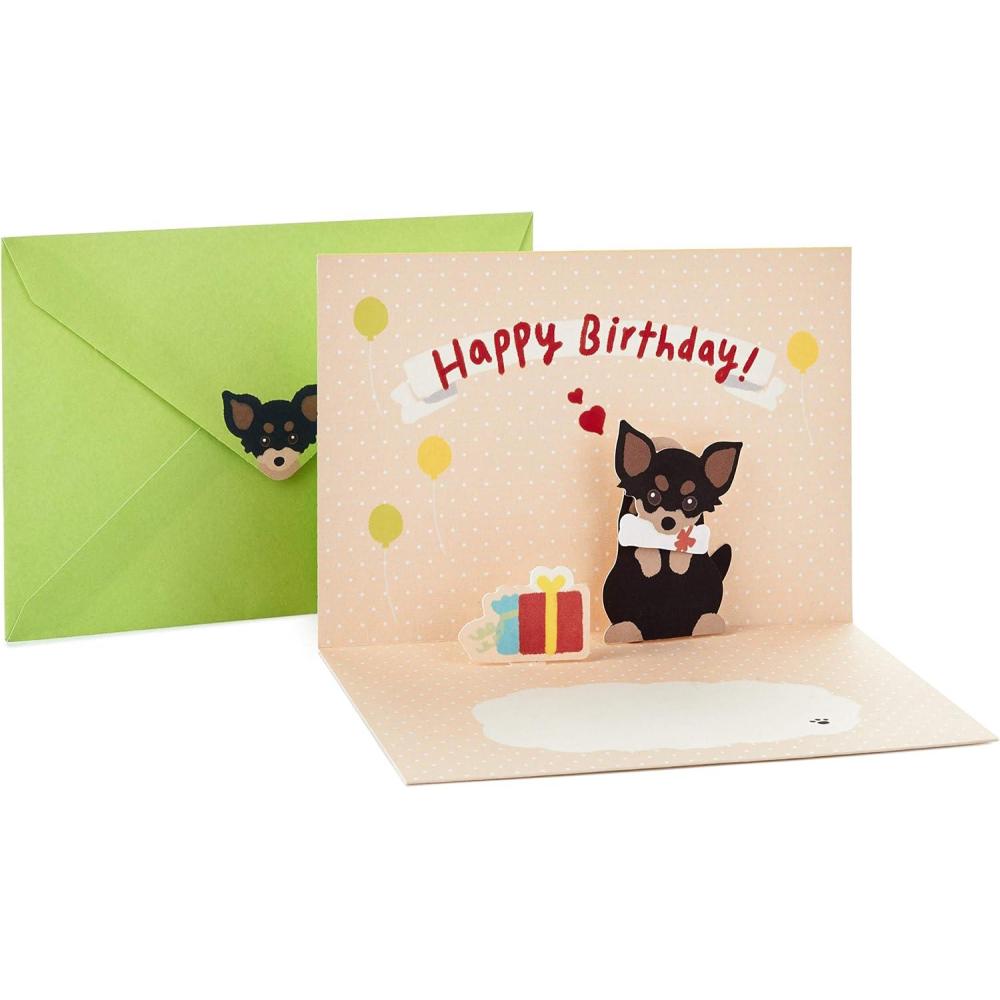 image:imageHallmark Pop Up Birthday Card Cat and Friend with Birthday CakeChihuahua with Present