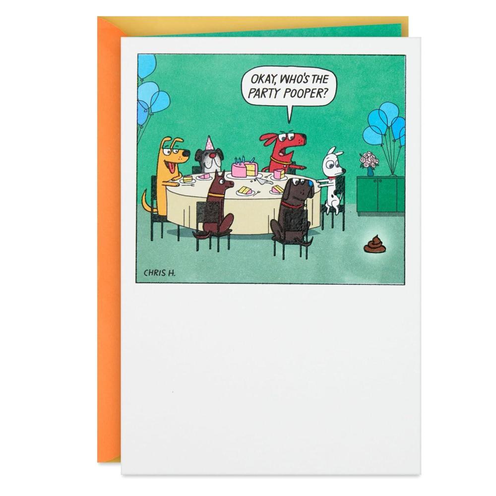 image:imageHallmark Shoebox Funny Birthday Card Avoid Party Poopers for Kids Teens Friends Dog Lovers
