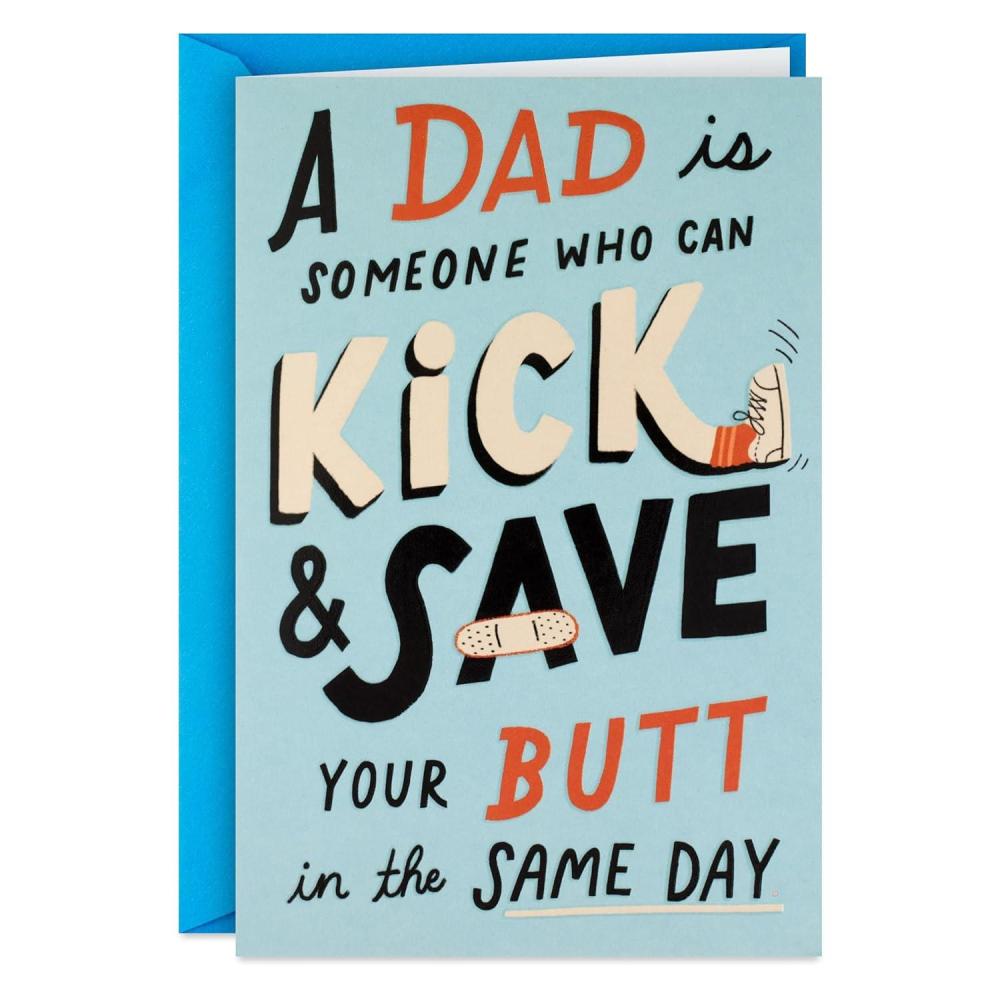 image:imageHallmark Shoebox Funny Fathers Day Card for Dad Thanks for Kicking and Saving My Butt from Son Daughter Kids