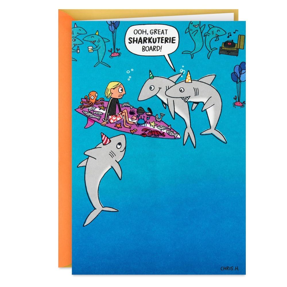 image:imageHallmark Shoebox Funny Shark Birthday Card Sharkuterie Board for Friends Coworkers Surfers
