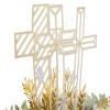 Hallmark Paper Wonder Religious Pop-Up Card (Rejoice, Gold Cross with Purple Flowers) for Confirmation, First Communion