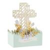 Hallmark Paper Wonder Religious Pop-Up Card (Rejoice, Gold Cross with Purple Flowers) for Confirmation, First Communion