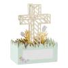 Hallmark Paper Wonder Religious Pop-Up Card (Rejoice, Gold Cross with Purple Flowers) for Confirmation, First Communion