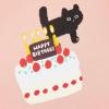 Hallmark Pop Up Birthday Card (Cat and Friend with Birthday Cake)(Cat and Friend with Birthday Cake)