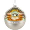 Hallmark Christmas Ornament, Star Wars: The Mandalorian Grogu in Pram Ornament, Blown Glass, Gifts for Star Wars Fans