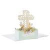 Hallmark Paper Wonder Religious Pop-Up Card (Rejoice, Gold Cross with Purple Flowers) for Confirmation, First Communion