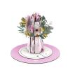 Hallmark Paper Wonder Spinning Pop-Up Floral Card with Music (Thinking of You) Pink, White and Gold Flower Bouquet