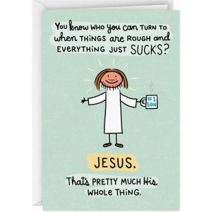 Hallmark Shoebox Funny Support Card (I’m Not As Good As Jesus) for Sympathy, Tough Times, Illness, Job Loss