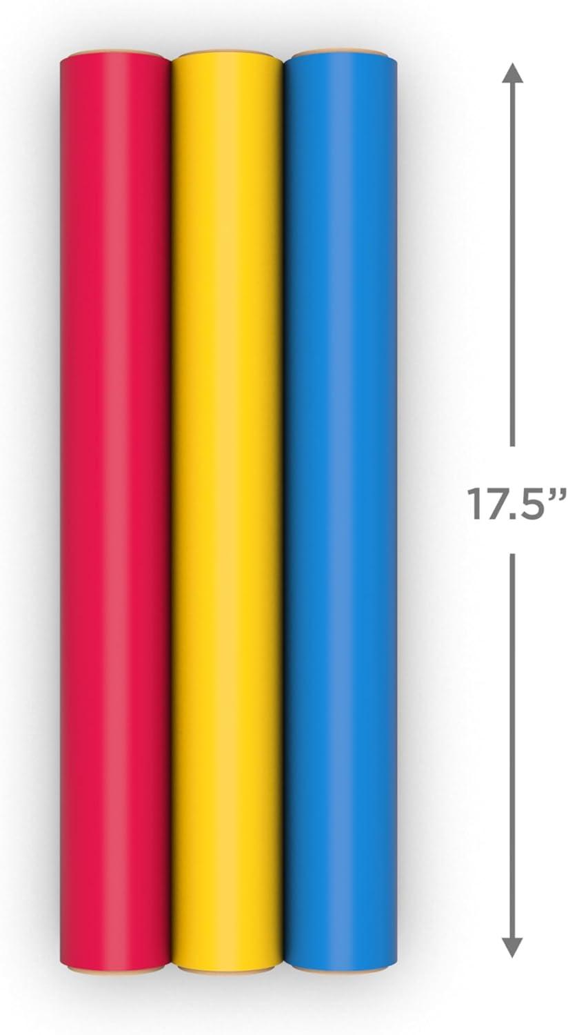 image:imageHallmark Image Arts Birthday Wrapping Paper Mini Rolls 3Pack Primary Colors Solid Red Yellow Blue for Kids Parties Graduations Fathers Day Baby Showers Any Occasion 27 Sq Ft Total