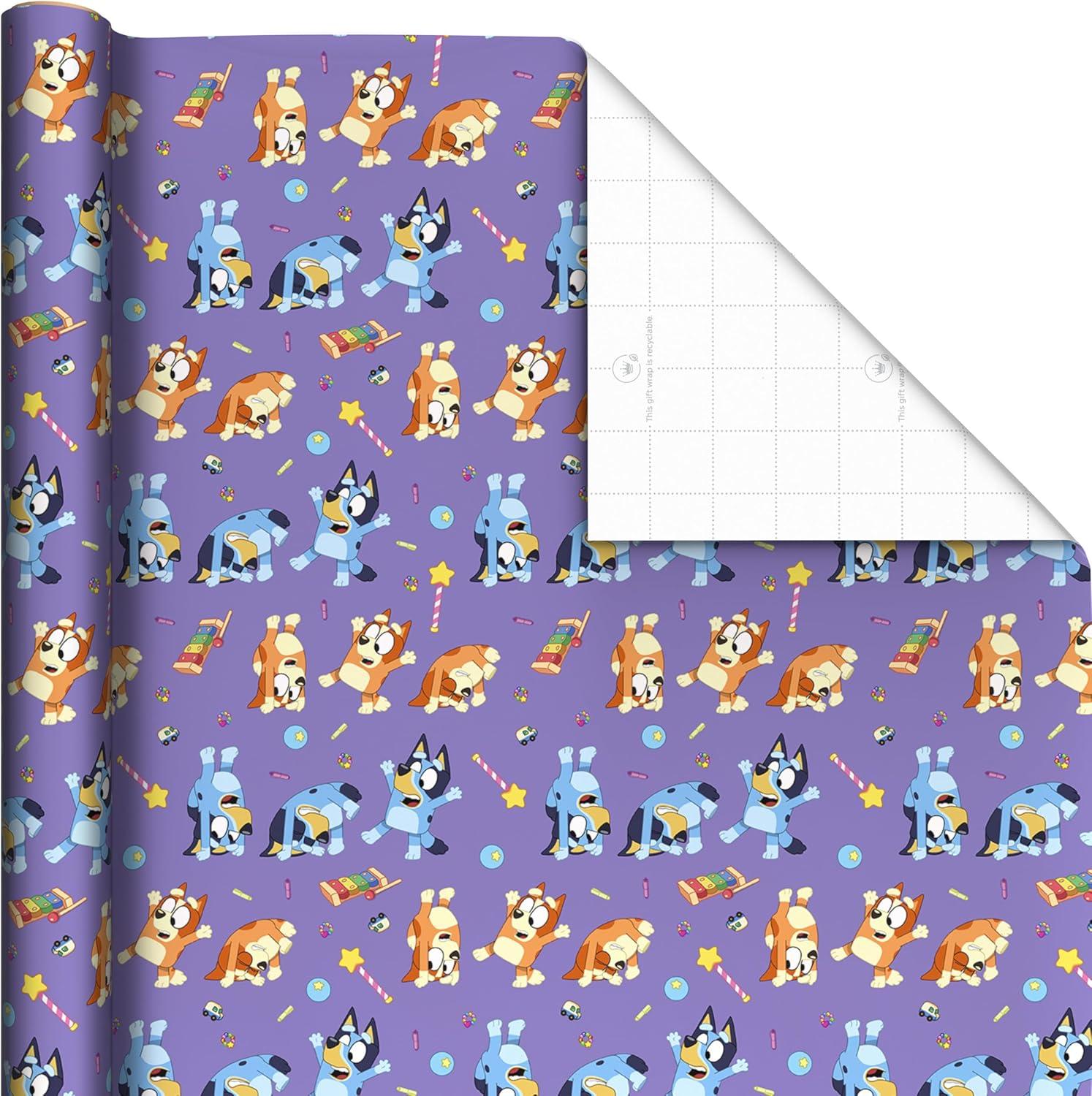 image:imageHallmark Kids Birthday Wrapping Paper Mini Rolls 3Pack Monsters Cars Stripes Blue with White Polka Dots for Birthdays Kids Parties Celebrations Any Occasion 60 Sq Ft TotalBluey 3 Rolls