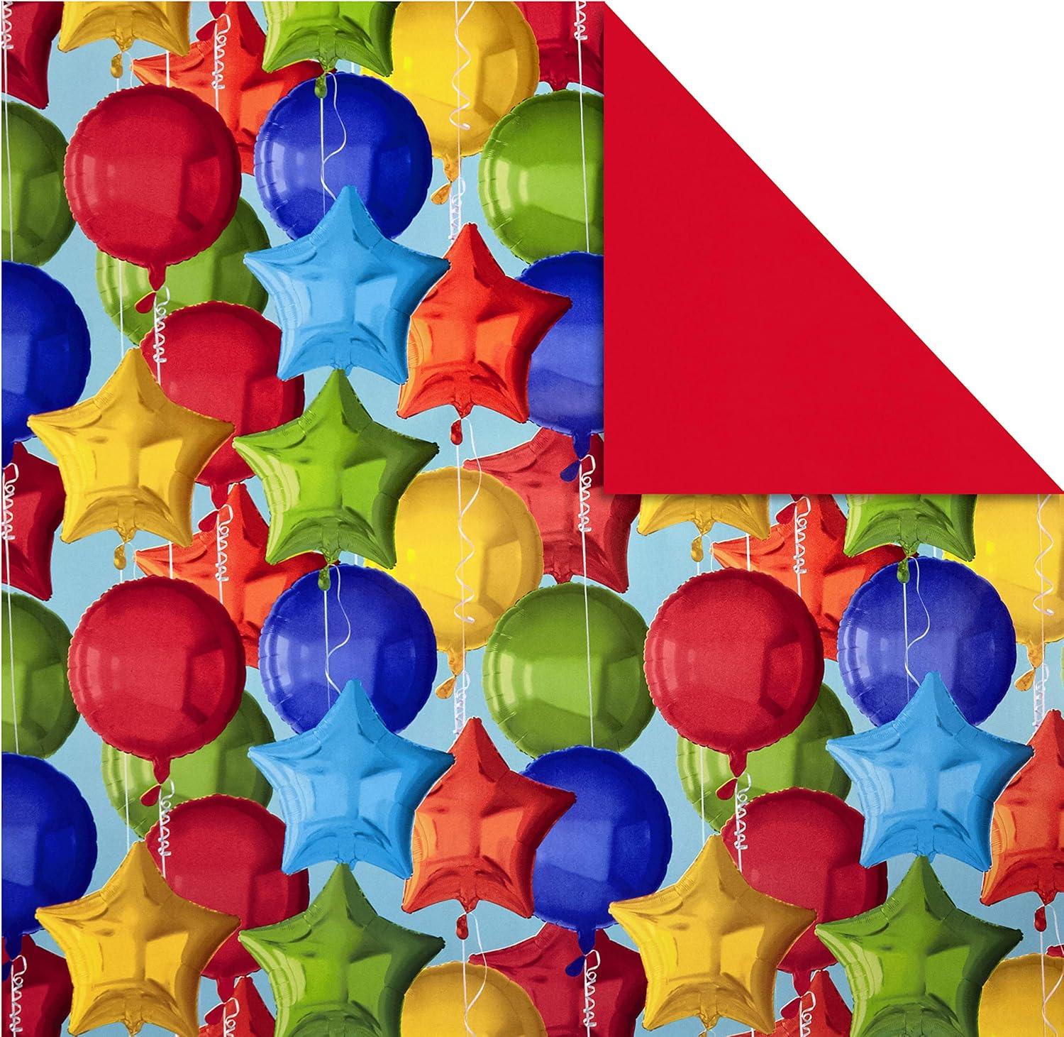 image:imageHallmark Kids Birthday Wrapping Paper Mini Rolls 3Pack Unicorns Rainbows on Purple Pink with White Polka Dots for Birthday Parties Easter Baby Showers Any Occasion 60 Sq Ft TotalCupcakes Stars Balloons 3 Rolls