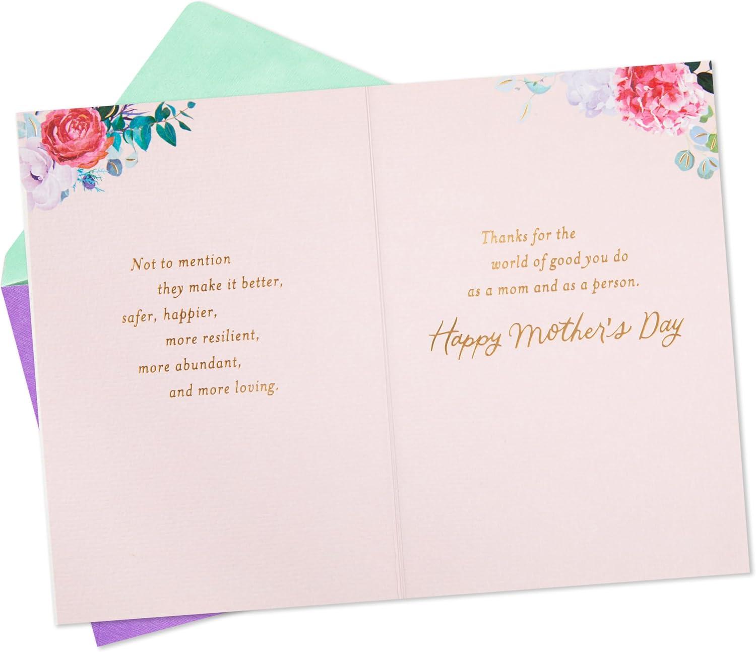 image:imageHallmark Mothers Day Card Floral Gemstone Moms Make the World Go Round for Mom Sister Friend ActivistMoms Make the World Go Round