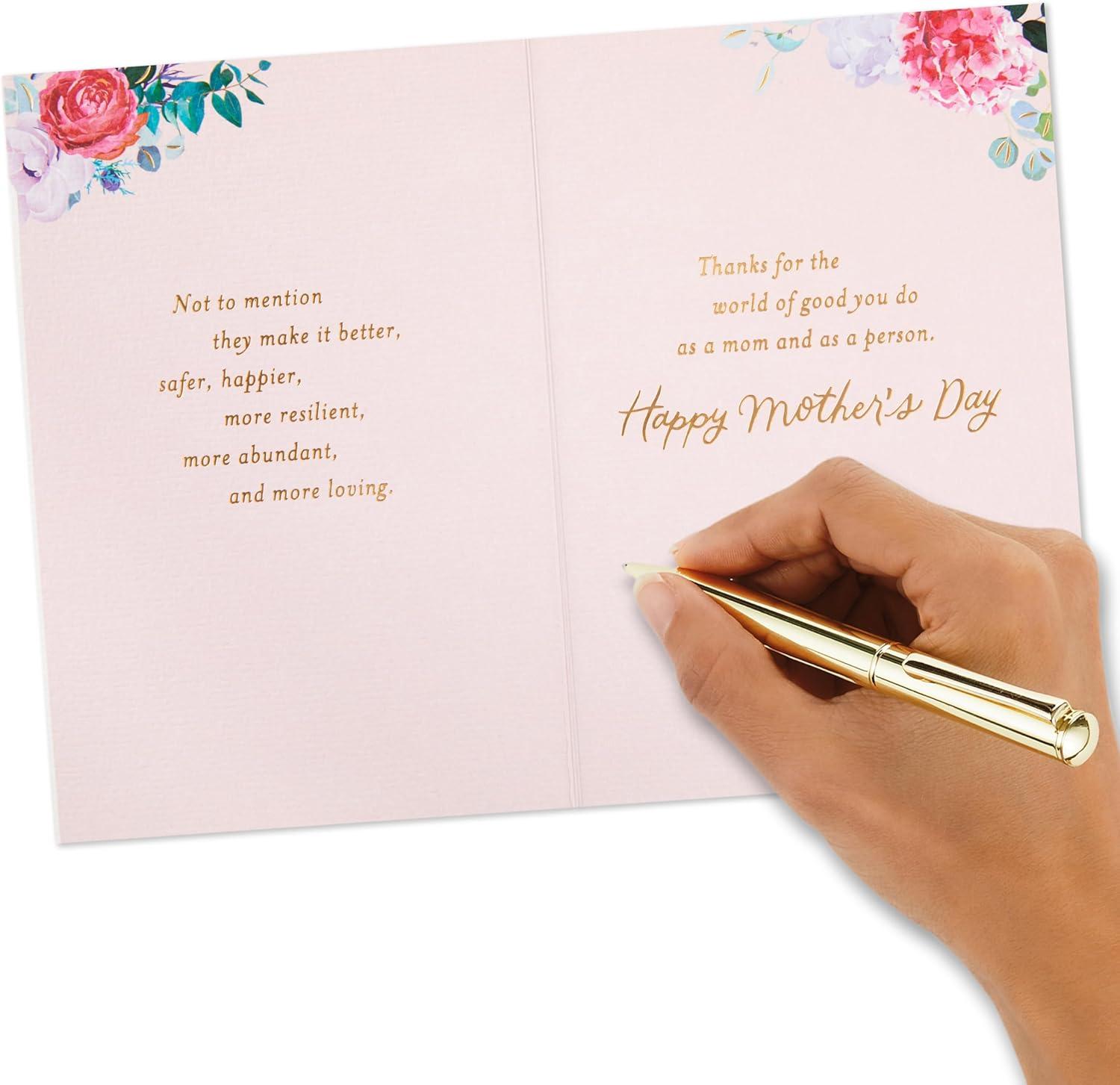 image:imageHallmark Mothers Day Card Floral Gemstone Moms Make the World Go Round for Mom Sister Friend ActivistMoms Make the World Go Round