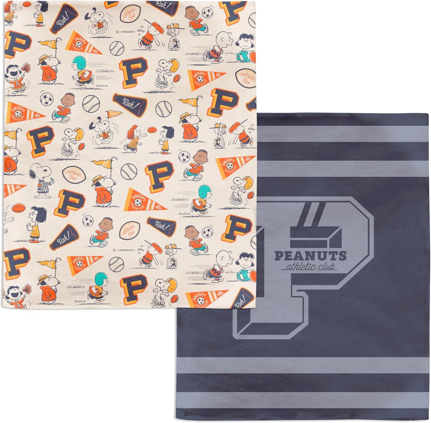 image:imageHallmark Peanuts Throw Blanket 50x60 Athletic Club TwoSided Gift for Grads Fans Collectors Christmas Birthdays