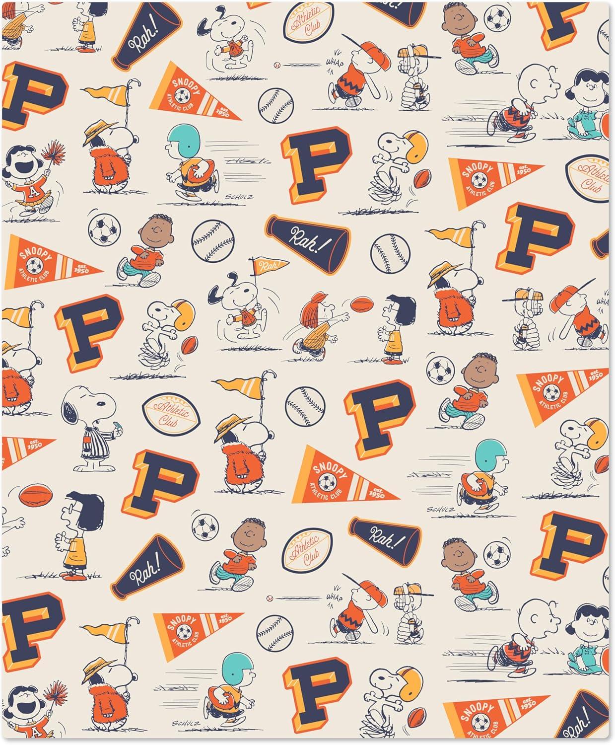 image:imageHallmark Peanuts Throw Blanket 50x60 Athletic Club TwoSided Gift for Grads Fans Collectors Christmas Birthdays