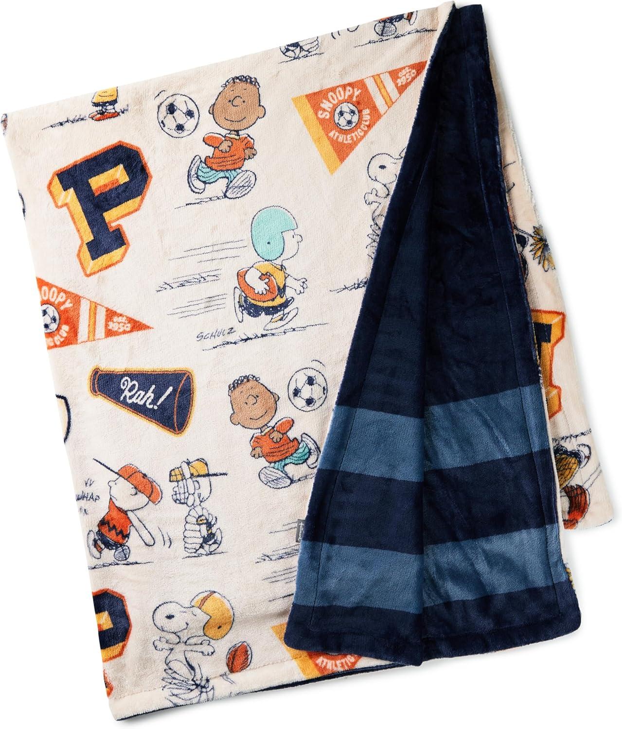 image:imageHallmark Peanuts Throw Blanket 50x60 Athletic Club TwoSided Gift for Grads Fans Collectors Christmas Birthdays