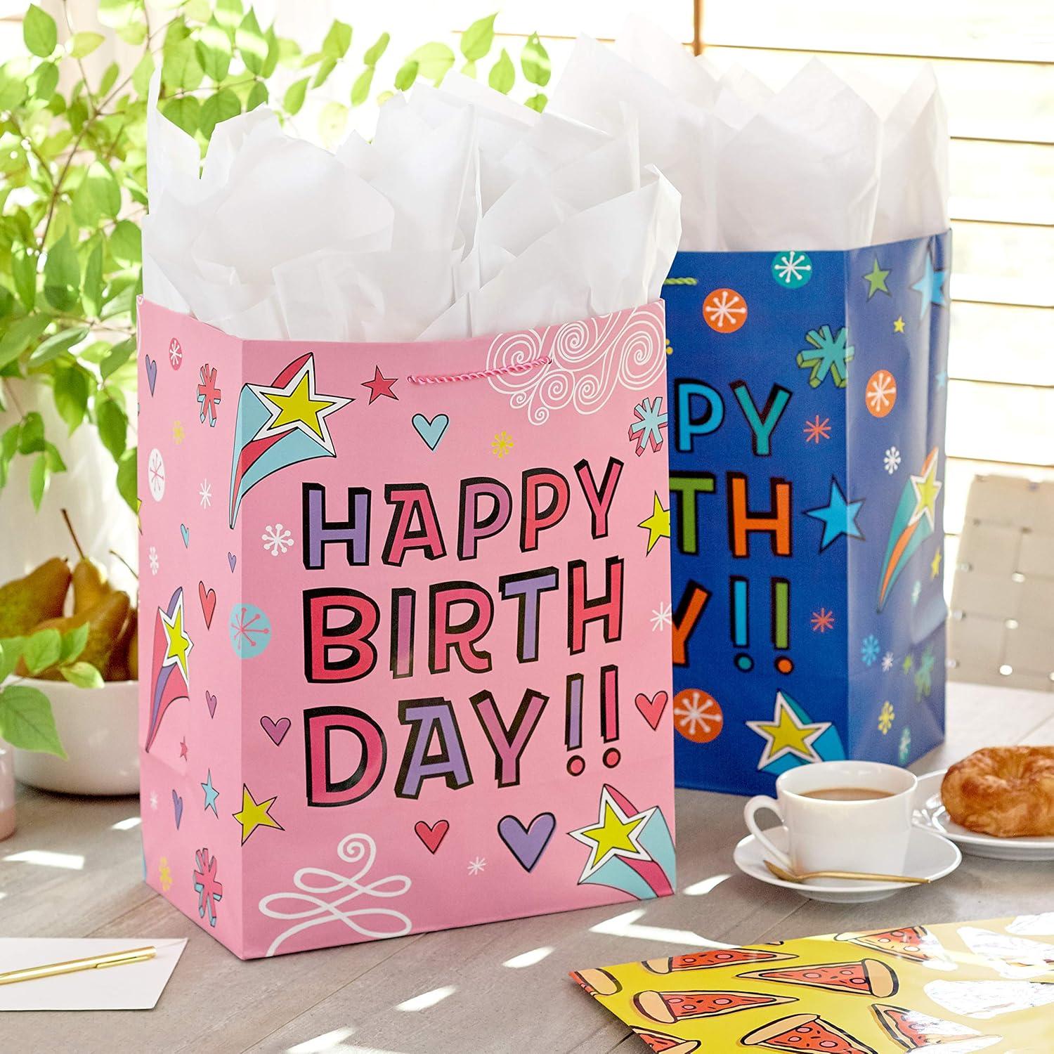 image:imageHallmark Pizza Scented Wrapping Paper Mini Rolls 3Pack Pepperoni Pizza Slices Red Gingham Tablecloth for Birthdays Graduations Fathers Day Any Occasion 45 Sq Ft TotalPink Blue Pizza 3 Gift Bags
