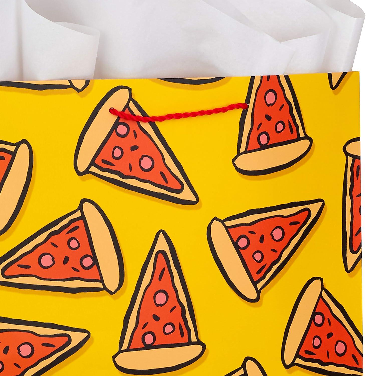 image:imageHallmark Pizza Scented Wrapping Paper Mini Rolls 3Pack Pepperoni Pizza Slices Red Gingham Tablecloth for Birthdays Graduations Fathers Day Any Occasion 45 Sq Ft TotalPink Blue Pizza 3 Gift Bags