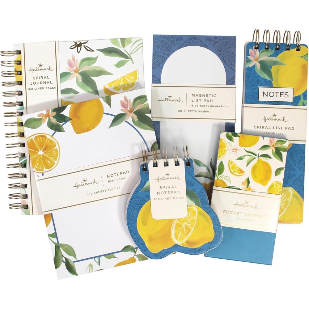 image:imageHallmark Journal and Stationery Set Journal List Pads Pocket Notepad and Large Notepad Lemon Collection