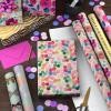 Hallmark Baby Wrapping Paper Mini Rolls, 3-Pack (Pink and Blue Stripes, Cute Icons) for Baby Showers, First Birthdays, Gender Reveal Parties, Boy, Girl – 60 Sq. Ft. Total(Butterflies  Gold Animal Print  Floral (6 Rolls))