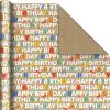 Hallmark Birthday Wrapping Paper Mini Rolls, 3-Pack (Balloon Animals, Cake Frosting, Rainbow Sprinkles) for Kids Parties, Graduations, Celebrations, Any Occasion – 60 Sq. Ft. Total(Polka Dots  Cake  Happy Birthday (3 Rolls))