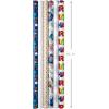 Hallmark Birthday Wrapping Paper Mini Rolls, 3-Pack (Navy Blue and Teal Stripes, Orange and Yellow Mod Circles) for Graduations, Father’s Day, Easter, Any Occasion – 60 Sq. Ft. Total(All Occasion (6 Rolls))