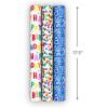Hallmark Birthday Wrapping Paper Mini Rolls, 3-Pack (Rainbow Polka Dots and Lettering, Blue and White Yay) for Kids Parties, Graduations, Celebrations, Any Occasion – 60 Sq. Ft. Total(Rainbow Polka Dots  Yay!  Happy Birthday (3 Mini Rolls))
