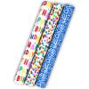 Hallmark Birthday Wrapping Paper Mini Rolls, 3-Pack (Rainbow Polka Dots and Lettering, Blue and White Yay) for Kids Parties, Graduations, Celebrations, Any Occasion – 60 Sq. Ft. Total(Rainbow Polka Dots  Yay!  Happy Birthday (3 Mini Rolls))