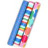 Hallmark Birthday Wrapping Paper Mini Rolls, 3-Pack (Wavy Rainbow Stripes, Colorful Balloons, Polka Dots on Blue) for Graduations, Kids Parties, Celebrations, Any Occasion – 60 Sq. Ft. Total(Balloons  Rainbow Stripes  Polka Dots (3 Mini Rolls))