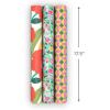 Hallmark Floral Wrapping Paper Mini Rolls, 3-Pack (Pink, Orange, Yellow Flowers on Teal, Green and Pink Geometric) for Birthdays, Easter, Mother’s Day, Bridal Showers, Any Occasion – 60 Sq. Ft. Total(Florals  Geometric (3 Mini Rolls))
