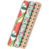 Hallmark Floral Wrapping Paper Mini Rolls, 3-Pack (Pink, Orange, Yellow Flowers on Teal, Green and Pink Geometric) for Birthdays, Easter, Mother’s Day, Bridal Showers, Any Occasion – 60 Sq. Ft. Total(Florals  Geometric (3 Mini Rolls))