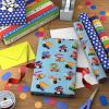 Hallmark Kids Birthday Wrapping Paper Mini Rolls, 3-Pack (Monsters, Cars, Stripes, Blue with White Polka Dots) for Birthdays, Kids Parties, Celebrations, Any Occasion – 60 Sq. Ft. Total(Monsters  Cars  Polka Dots (3 Mini Rolls))
