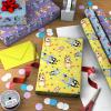 Hallmark Kids Birthday Wrapping Paper Mini Rolls, 3-Pack (Monsters, Cars, Stripes, Blue with White Polka Dots) for Birthdays, Kids Parties, Celebrations, Any Occasion – 60 Sq. Ft. Total(Bluey (3 Rolls))