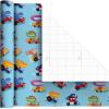 Hallmark Kids Birthday Wrapping Paper Mini Rolls, 3-Pack (Monsters, Cars, Stripes, Blue with White Polka Dots) for Birthdays, Kids Parties, Celebrations, Any Occasion – 60 Sq. Ft. Total(Monsters  Cars  Polka Dots (3 Mini Rolls))