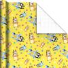 Hallmark Kids Birthday Wrapping Paper Mini Rolls, 3-Pack (Monsters, Cars, Stripes, Blue with White Polka Dots) for Birthdays, Kids Parties, Celebrations, Any Occasion – 60 Sq. Ft. Total(Bluey (3 Rolls))