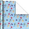 Hallmark Kids Birthday Wrapping Paper Mini Rolls, 3-Pack (Monsters, Cars, Stripes, Blue with White Polka Dots) for Birthdays, Kids Parties, Celebrations, Any Occasion – 60 Sq. Ft. Total(Bluey (3 Rolls))