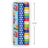 Hallmark Kids Birthday Wrapping Paper Mini Rolls, 3-Pack (Monsters, Cars, Stripes, Blue with White Polka Dots) for Birthdays, Kids Parties, Celebrations, Any Occasion – 60 Sq. Ft. Total(Monsters  Cars  Polka Dots (3 Mini Rolls))