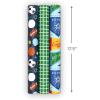 Hallmark Sports Wrapping Paper Mini Rolls, 3-Pack (Pennants, Green Grid, Basketball, Baseball, Football) for Birthdays, Graduations, Father’s Day, Any Occasion – 60 Sq. Ft. Total(Sports (3 Mini Rolls))