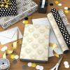 Hallmark Wedding Wrapping Paper Mini Rolls, 3-Pack (Gold Hearts, Bows, Black and White Stripes, Dots) for Bridal Showers, Graduations, Valentine’s Day, Any Occasion – 60 Sq. Ft. Total(Gold Hearts  Bows  Polka Dots (3 Mini Rolls))