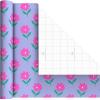 Image Arts Birthday Wrapping Paper Mini Rolls, 3-Pack (Pink Flowers on Purple, Solid Pink, Purple and White Stripes) for Kids Parties, Mother’s Day, Easter, Spring, Any Occasion – 27 Sq. Ft. Total
