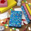Image Arts Birthday Wrapping Paper Mini Rolls, 3-Pack (Red and White Stripes, Solid Yellow, Colorful Lettering on Blue) for Father’s Day, Graduations, Kids Parties, Any Occasion – 27 Sq. Ft. Total