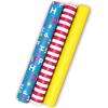 Image Arts Birthday Wrapping Paper Mini Rolls, 3-Pack (Red and White Stripes, Solid Yellow, Colorful Lettering on Blue) for Father’s Day, Graduations, Kids Parties, Any Occasion – 27 Sq. Ft. Total