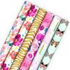 Hallmark Baby Wrapping Paper Mini Rolls, 3-Pack (Pink and Blue Stripes, Cute Icons) for Baby Showers, First Birthdays, Gender Reveal Parties, Boy, Girl – 60 Sq. Ft. Total(Butterflies  Gold Animal Print  Floral (6 Rolls))