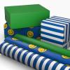 Hallmark Image Arts Birthday Wrapping Paper Mini Rolls, 3-Pack (Blue Stripes, Solid Green, Smiley Faces) for Kids Parties, Graduations, Father’s Day, Easter, Any Occasion – 27 Sq. Ft. Total