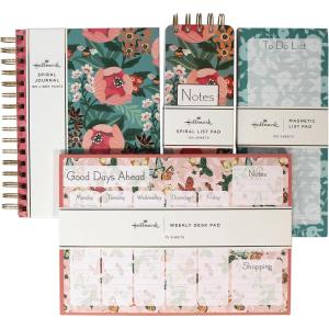 Hallmark Journal and Stationery Set (Journal, List Pads, Pocket Notepad and Large Notepad) Leopard Floral
