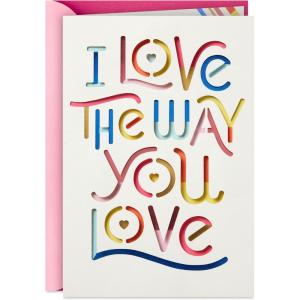 Hallmark Romantic Mother’s Day Card for Wife, Girlfriend or Partner (I Love the Way You Love) Rainbow Lettering on White(I Love the Way You Love)
