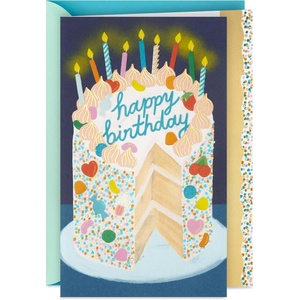 Hallmark Birthday Card (Celebrating You) Confetti Cake Card for Friend, Coworker, Kid