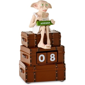 Hallmark Harry Potter Perpetual Calendar with Sound, 5.25″ (Dobby on Suitcases) Desk Accessory Gift for Graduate, Boss, Fans, Christmas, Birthdays